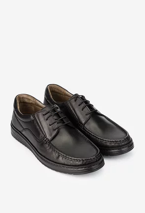 Pantofi barbati NUR din piele naturala neagra