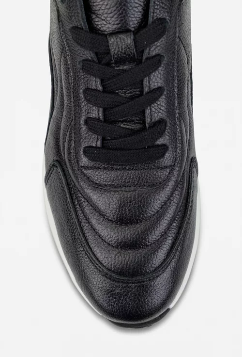 Pantofi barbati NUR din piele neagra cu alb