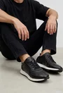 Pantofi barbati NUR din piele neagra cu alb