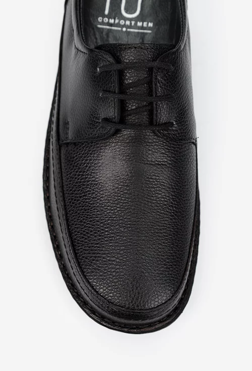 Pantofi barbati NUR din piele neagra texturata picture - 6