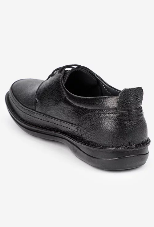 Pantofi barbati NUR din piele neagra texturata picture - 3