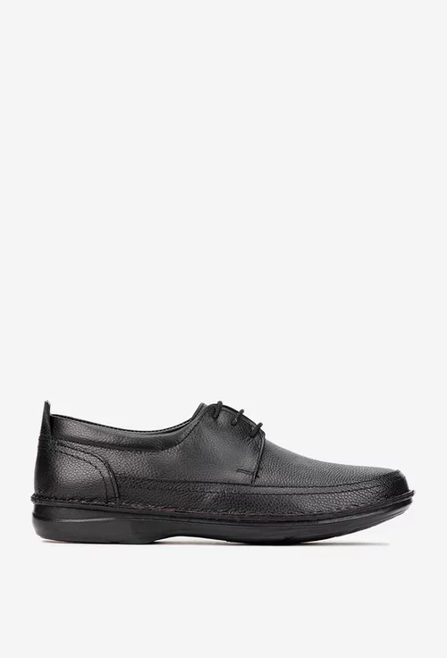 Pantofi barbati NUR din piele neagra texturata picture - 2