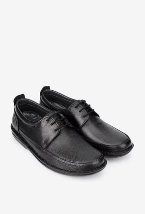 Pantofi barbati NUR din piele neagra texturata