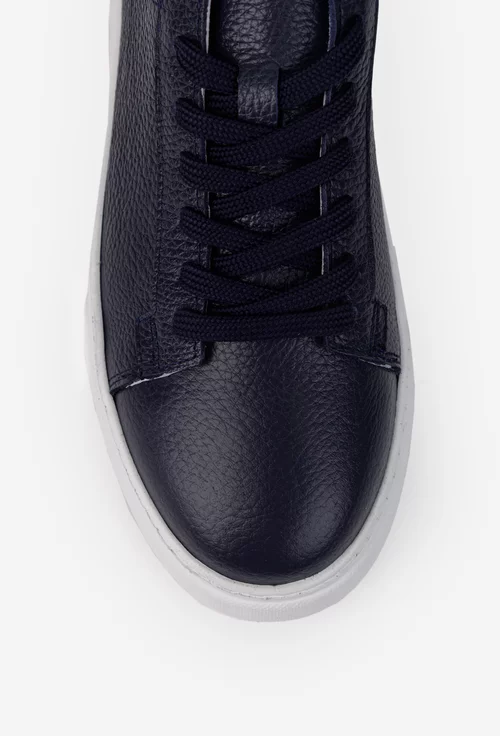 Pantofi barbati NUR din piele texturata bleumarin