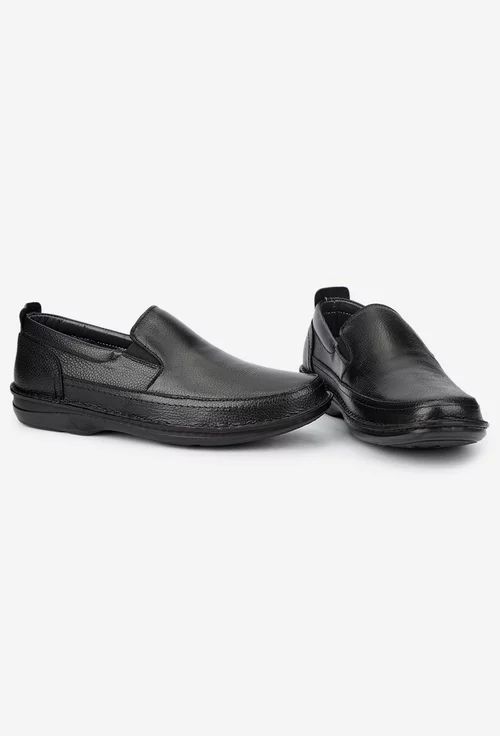 Pantofi barbati NUR din piele texturata neagra picture - 6