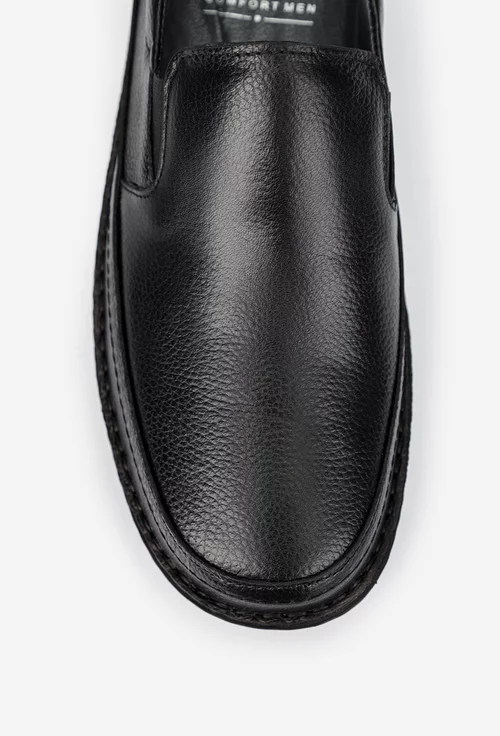 Pantofi barbati NUR din piele texturata neagra picture - 7