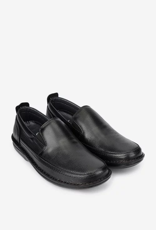 Pantofi barbati NUR din piele texturata neagra picture - 2