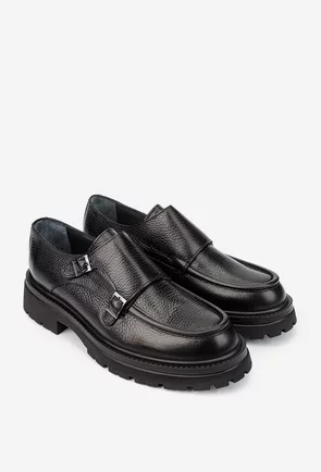 Pantofi barbati NUR din piele texturata neagra