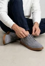 Pantofi barbati NUR gri cu maro din piele intoarsa