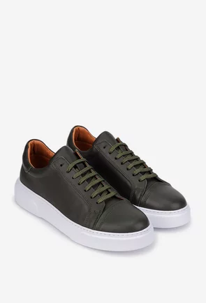 Pantofi barbati NUR kaki din piele naturala