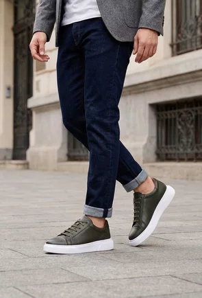 Pantofi barbati NUR kaki din piele naturala