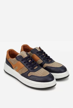 Pantofi barbati NUR multicolori din piele naturala