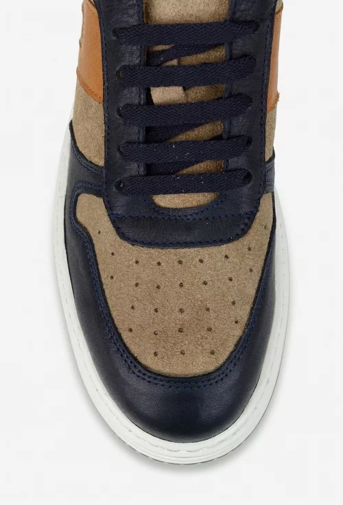 Pantofi barbati NUR multicolori din piele naturala