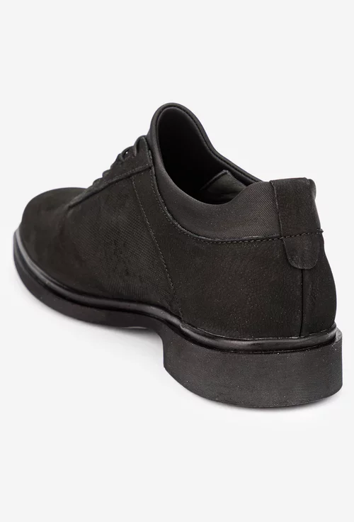 Pantofi barbati NUR negri din piele nabuc picture - 3