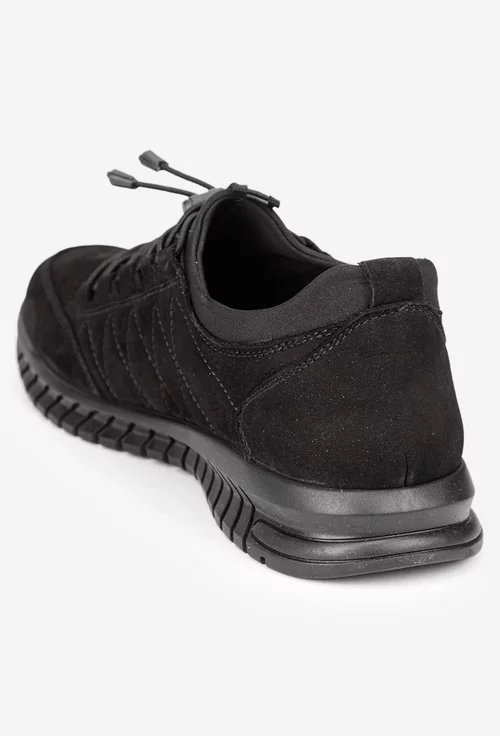Pantofi barbati NUR negri din piele nabuc picture - 4