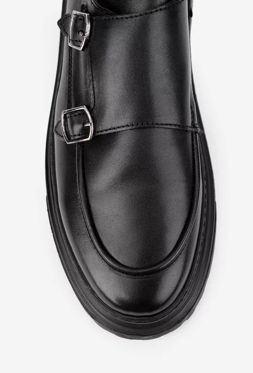 Pantofi barbati NUR negri din piele naturala