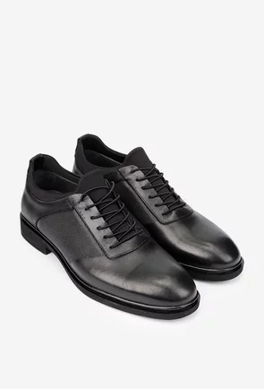 Pantofi barbati NUR negri din piele naturala
