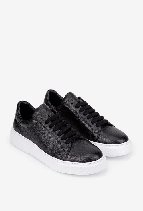 Pantofi barbati NUR negri din piele texturata