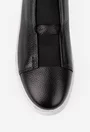 Pantofi barbati NUR negri din piele texturata cu elastic