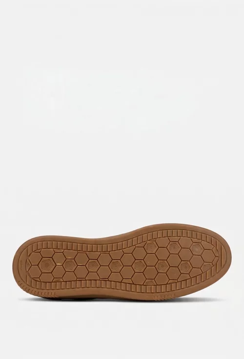 Pantofi barbati NUR taupe cu maro din piele nabuc