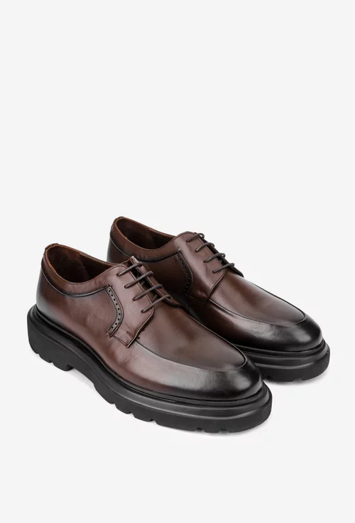 Pantofi barbati realizati din piele naturala maro