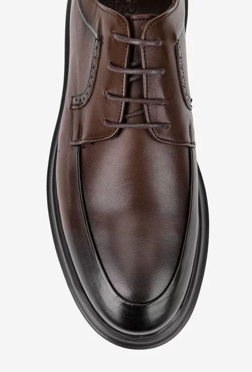 Pantofi barbati realizati din piele naturala maro