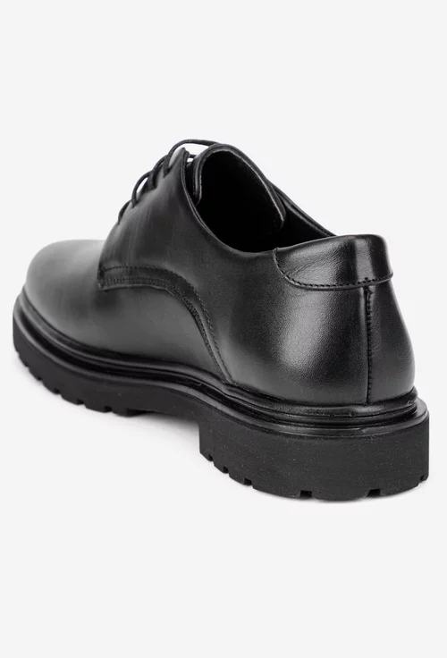 Pantofi barbati realizati din piele naturala neagra