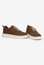 Pantofi barbati taupe din piele nabuc