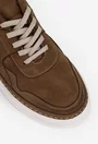 Pantofi barbati taupe din piele nabuc