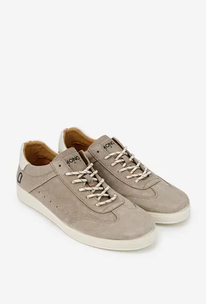 Pantofi barbati taupe din piele nabuc
