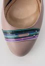 Pantofi bej cu imprimeu colorat din piele naturala Larra