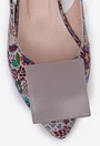 Pantofi bej din piele cu imprimeu colorat