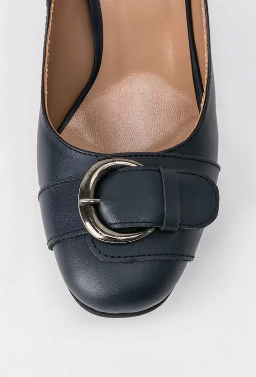 Pantofi bleumarin din piele naturala Adele