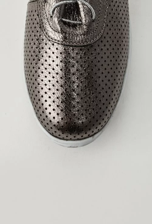 Pantofi casual argintii din piele naturala Jacob