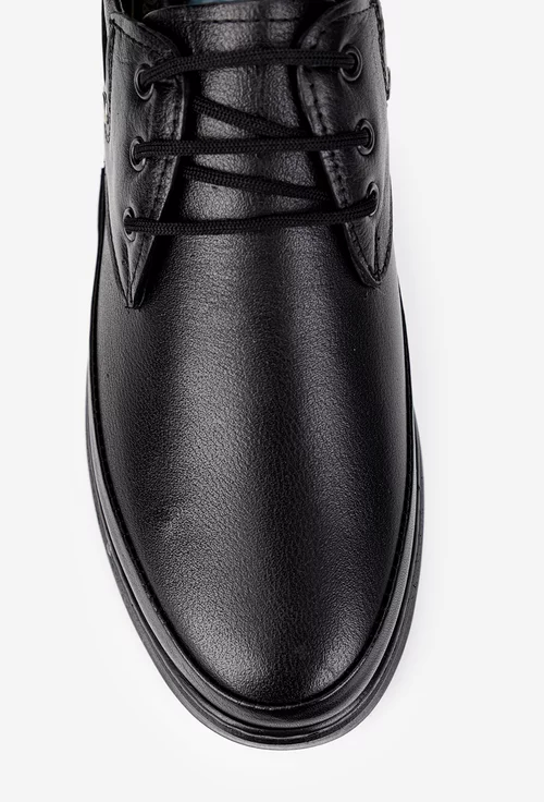 Pantofi casual barbati din piele naturala neagra