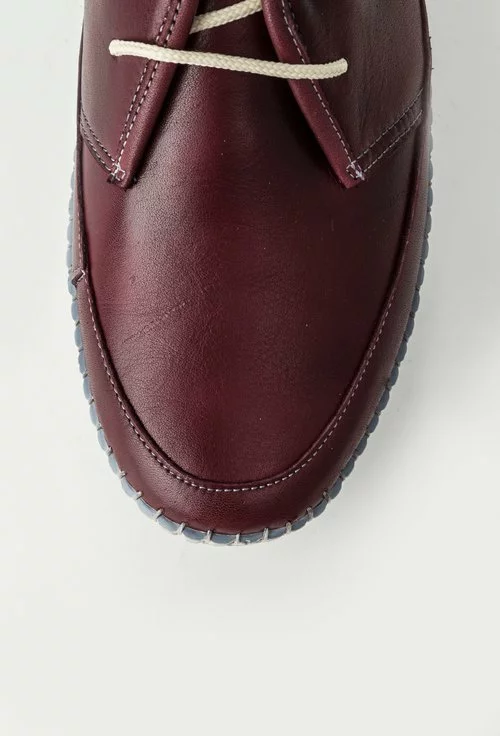 Pantofi casual bordo din piele naturala Vero