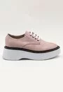 Pantofi casual nuanta roz din piele