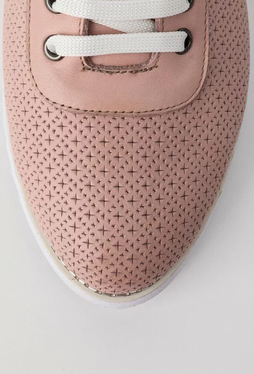 Pantofi casual roz pal din piele naturala Perla