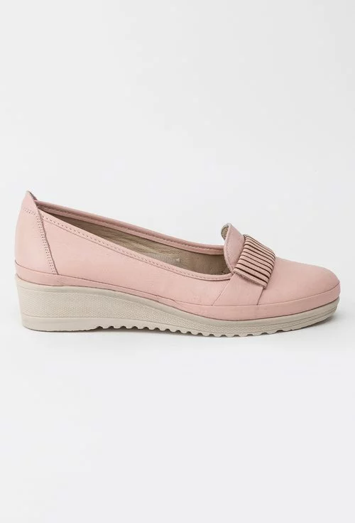 Pantofi casual roz pal din piele naturala Zaviera