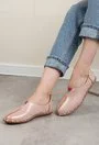 Pantofi casual roz pudra sidefat din piele naturală Izaura