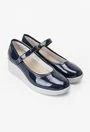 Pantofi din piele naturala cu platforma albastri Telly