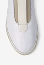 Pantofi dama albi cu bej din piele cu elastic