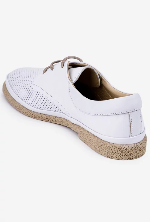 Pantofi dama albi din piele
