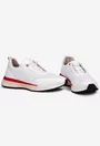 Pantofi dama albi din piele cu aspect perforat