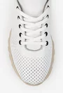 Pantofi dama albi din piele cu aspect perforat