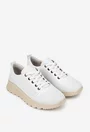 Pantofi dama albi din piele cu aspect perforat