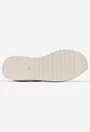 Pantofi dama albi din piele cu siret elastic