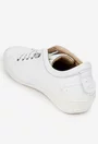 Pantofi dama albi din piele cu siret elastic