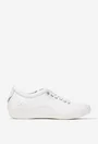 Pantofi dama albi din piele cu siret elastic