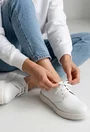 Pantofi dama albi din piele naturala